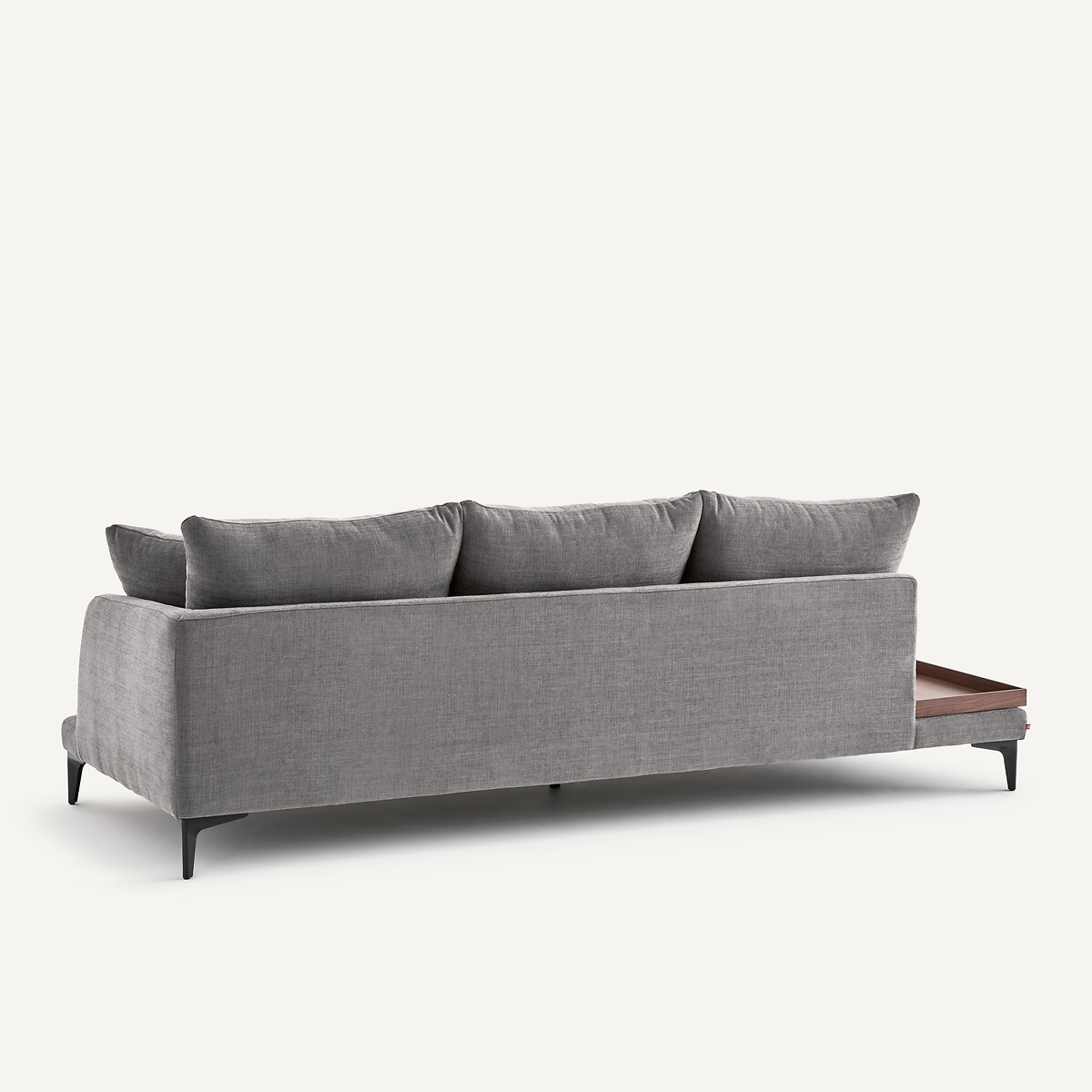 Demi-canapé avec plateau, en polyester et coton, MODERNISTE gris stone, EMMANUEL GALLINA X AM.PM