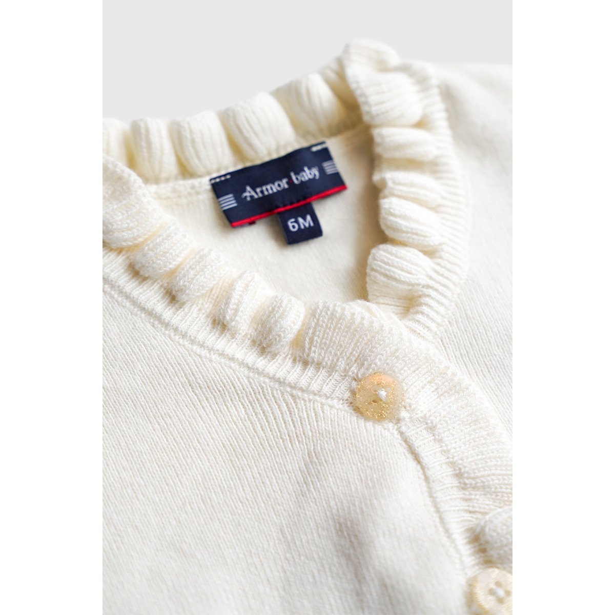 Gilet boutonné Baby - coton et laine nature, ARMOR-LUX