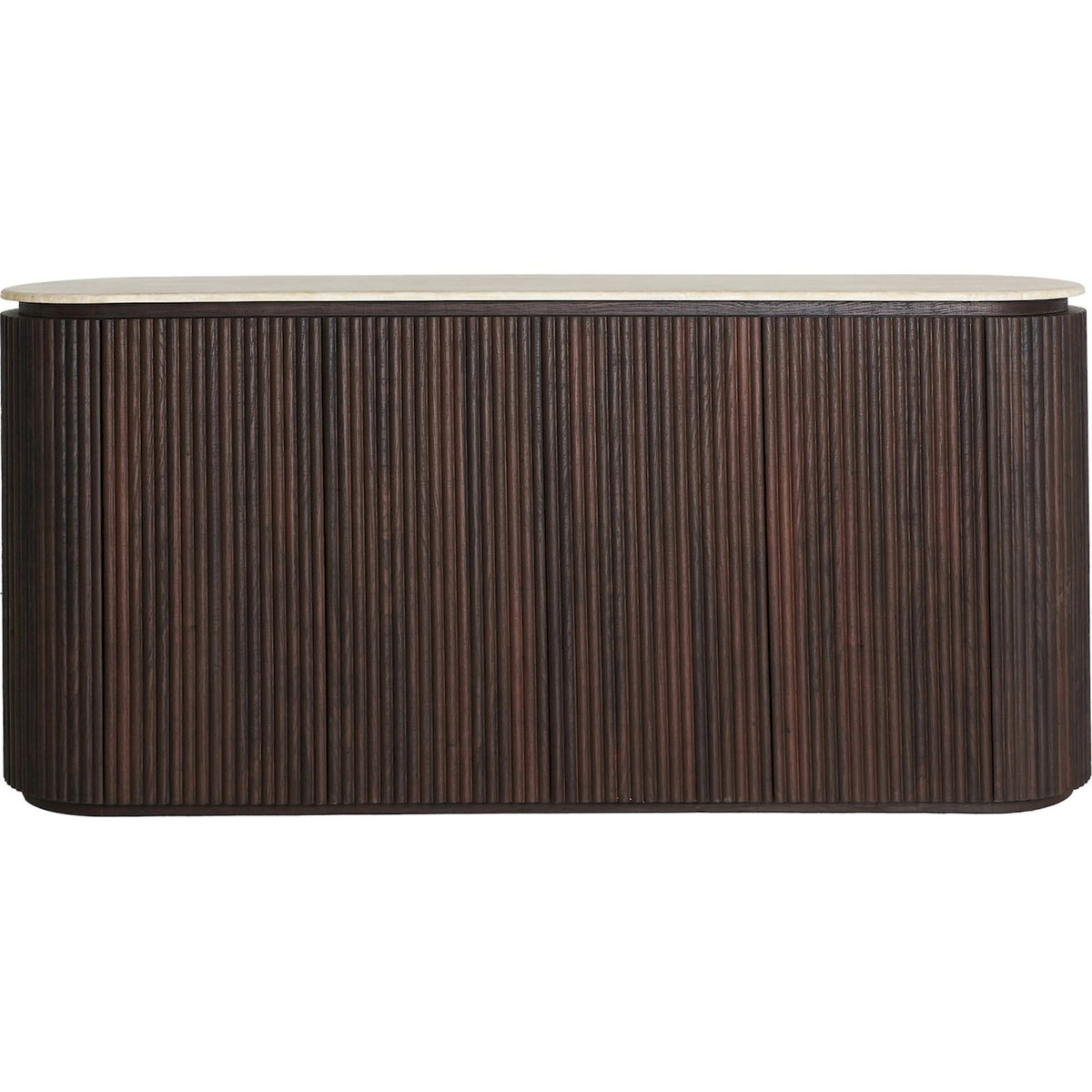 Buffet contemporain bois rainuré verona brun et beige, RECOLLECTION