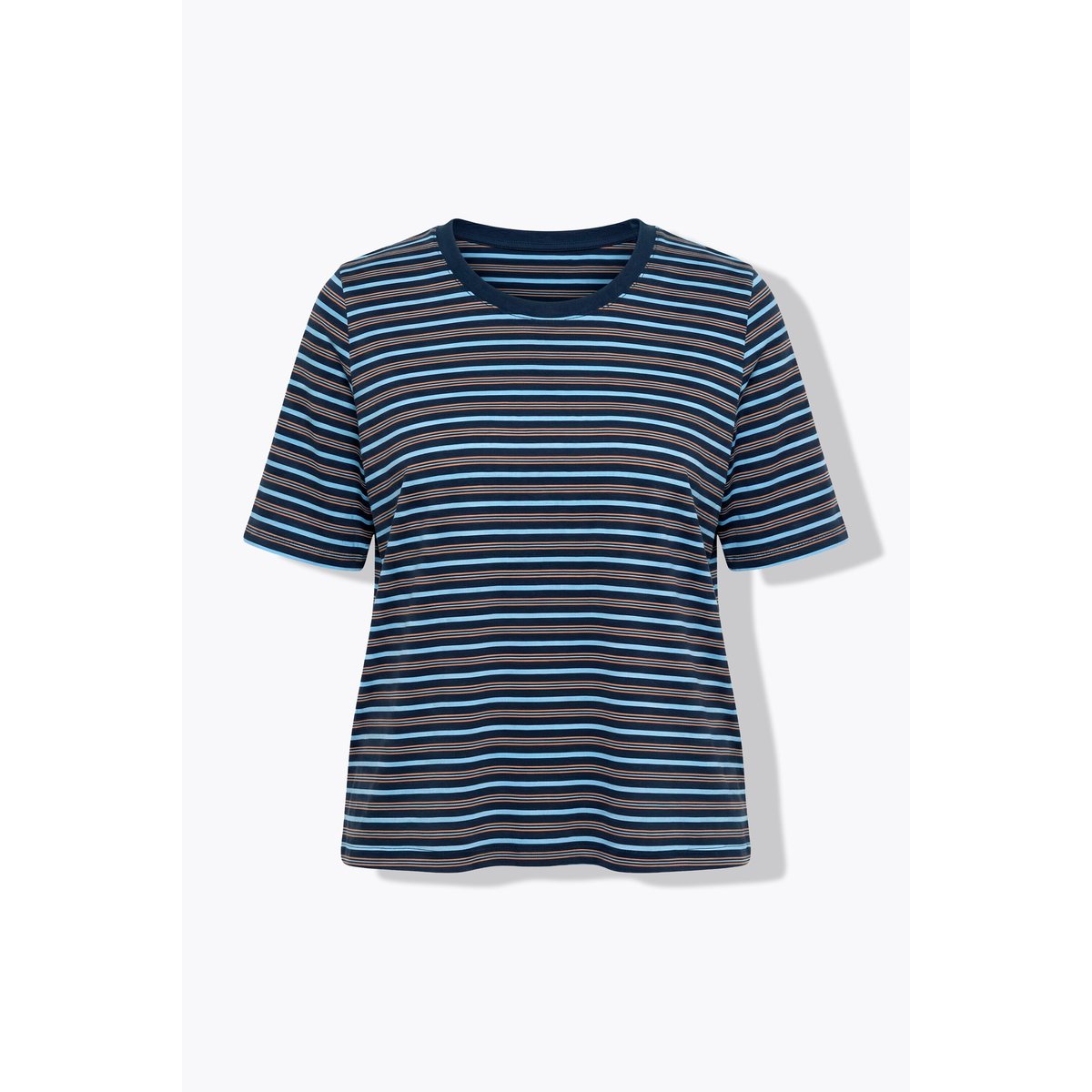 T-shirt rayé, coupe Classic Fit marine, ULLA POPKEN