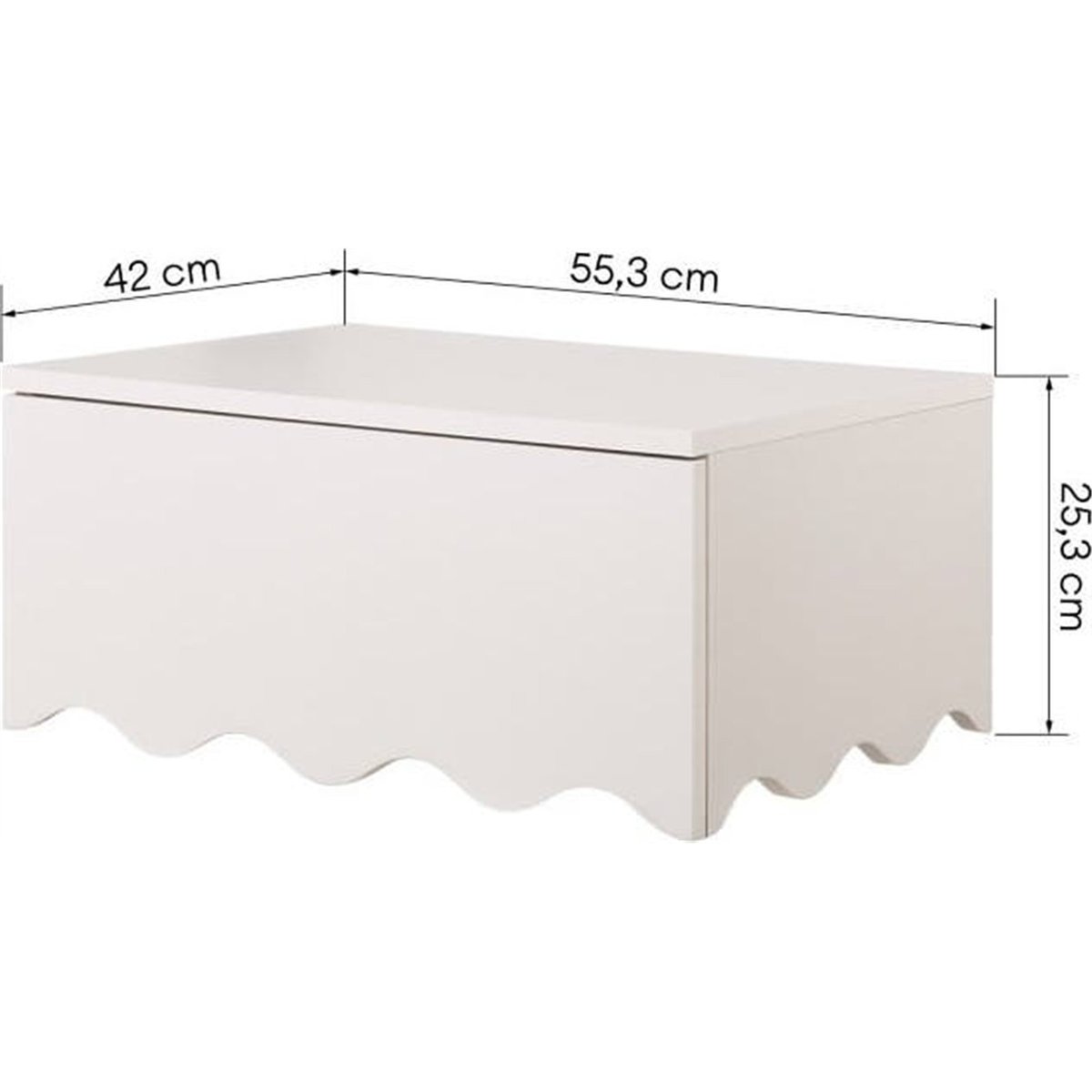 Table de chevet murale ondulée cashmere, RECOLLECTION