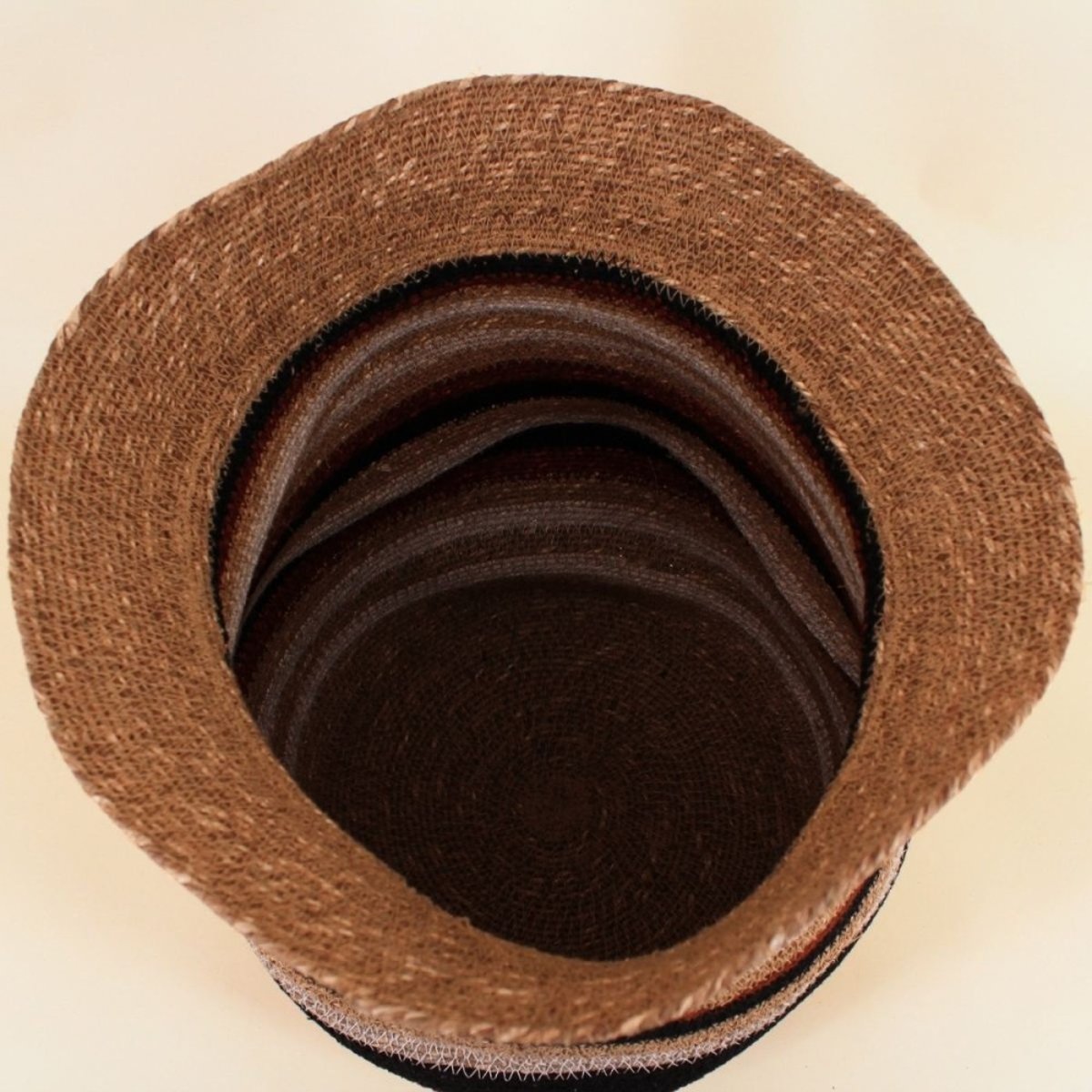 Panier amphore rayé en herbes marines 36x34cm marron, ORNAMI