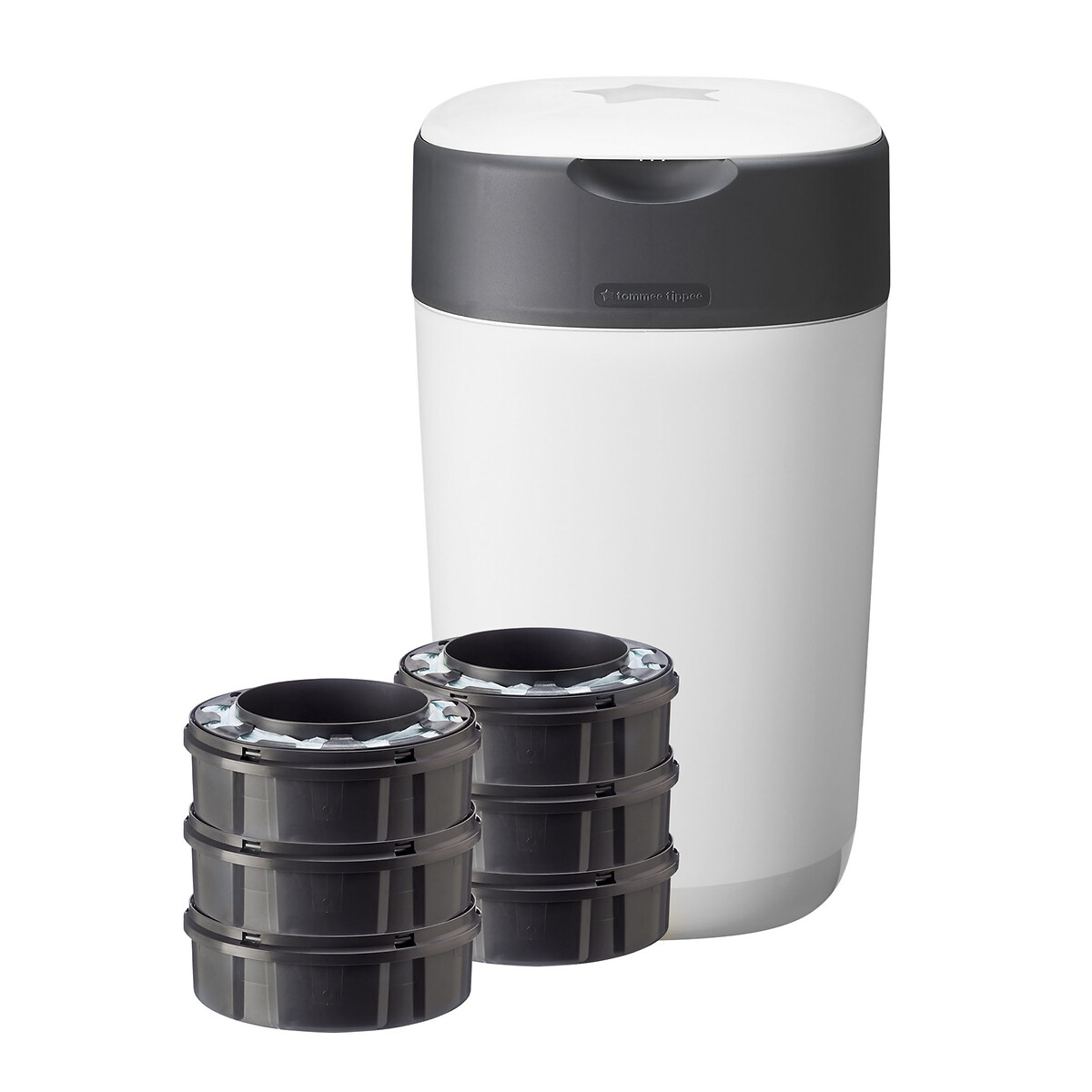 Kit Poubelle à couches Twist et Click 6 recharges blanc, TOMMEE TIPPEE