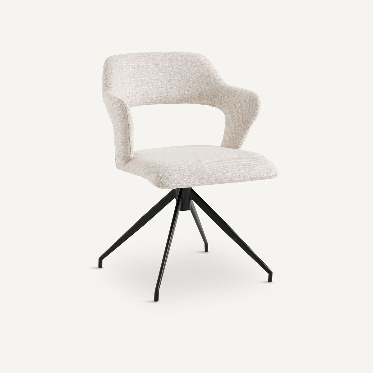 Fauteuil de table pivotant, toile nattée, Asyar ficelle, AM.PM