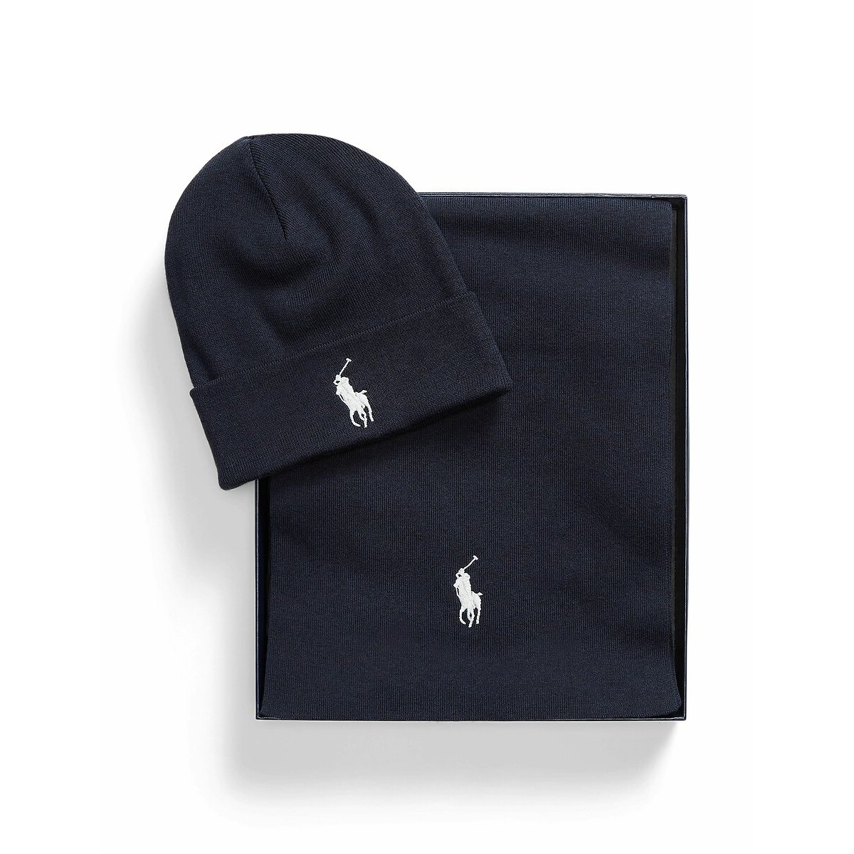 Cotton Scarf/Beanie Gift Set navy blue, POLO RALPH LAUREN