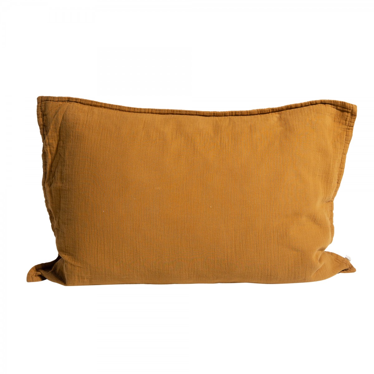 Taie d'oreiller en gaze de coton uni, Les Essentiels jaune ambre, GABRIELLE PARIS