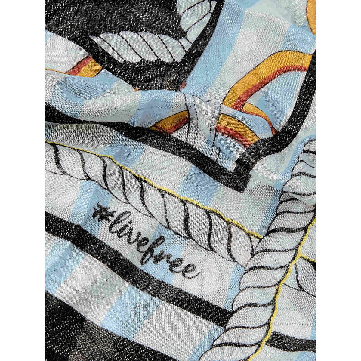 Imprimé all over et hashtag #livefree light - blue, FIORELLA RUBINO