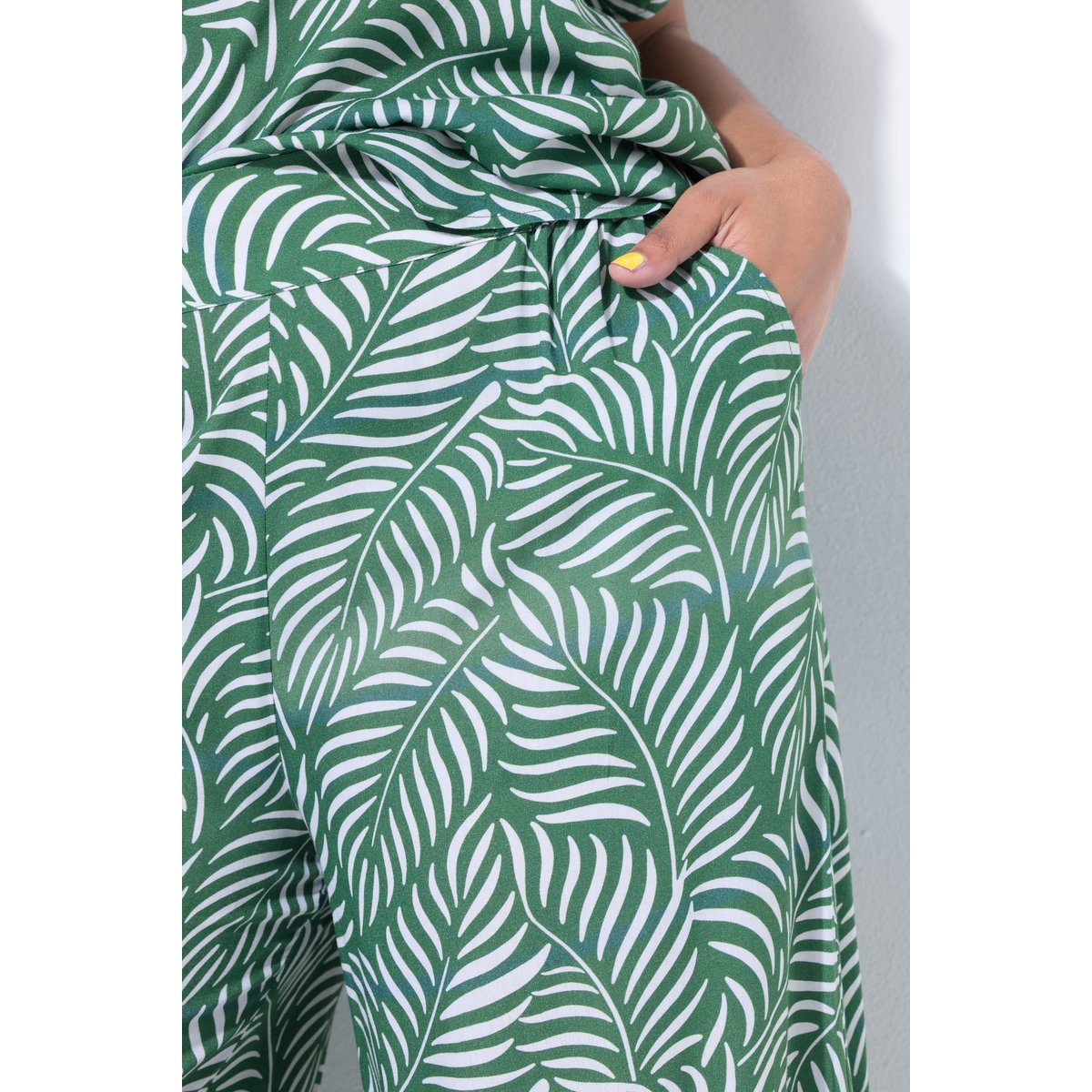 Jupe-culotte jambe large et taille élastique vert, STUDIO UNTOLD