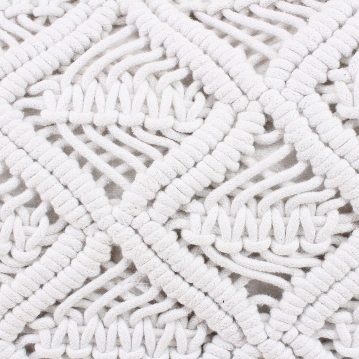 Coussin macramé en coton 40x60cm blanc, ORNAMI
