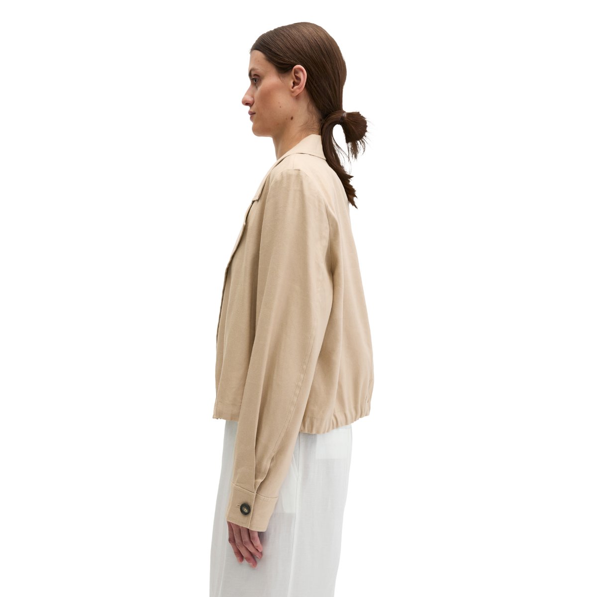 Veste d'intérieur relaxed en viscose-lin stretch beige, MARC O'POLO