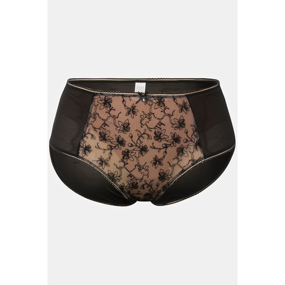 Culotte midi, mesh, dentelle florale noir, ULLA POPKEN