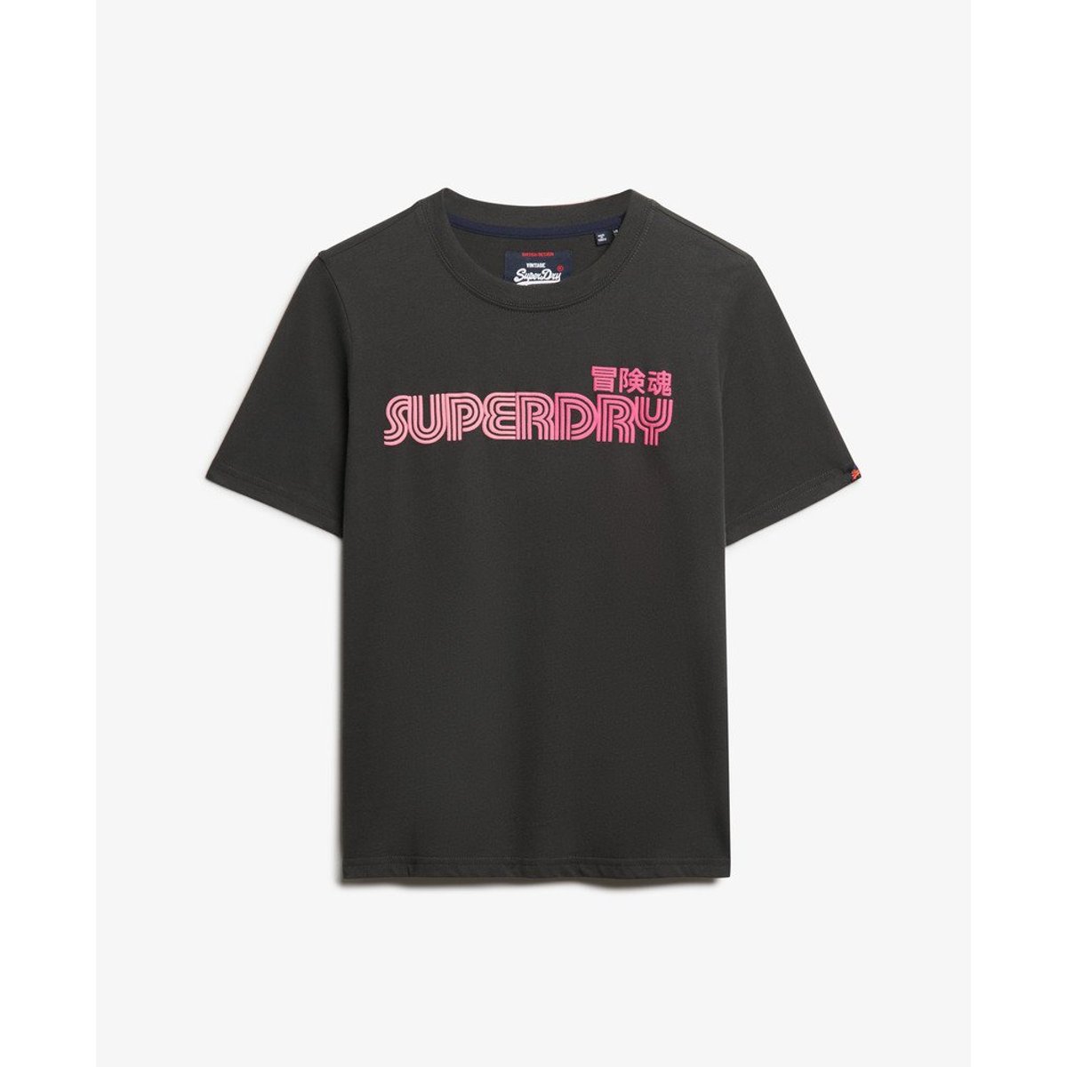 T-shirt Faded Core noir bison, SUPERDRY