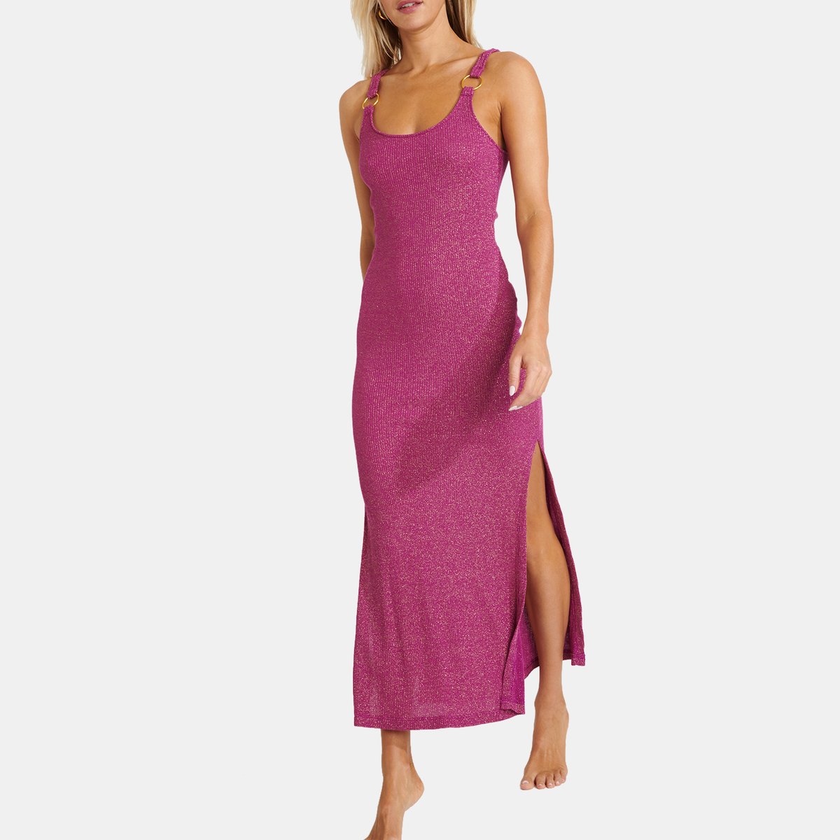 Robe beachwear Amiva - GOLDENRIB violet cyclamen, BANANA MOON