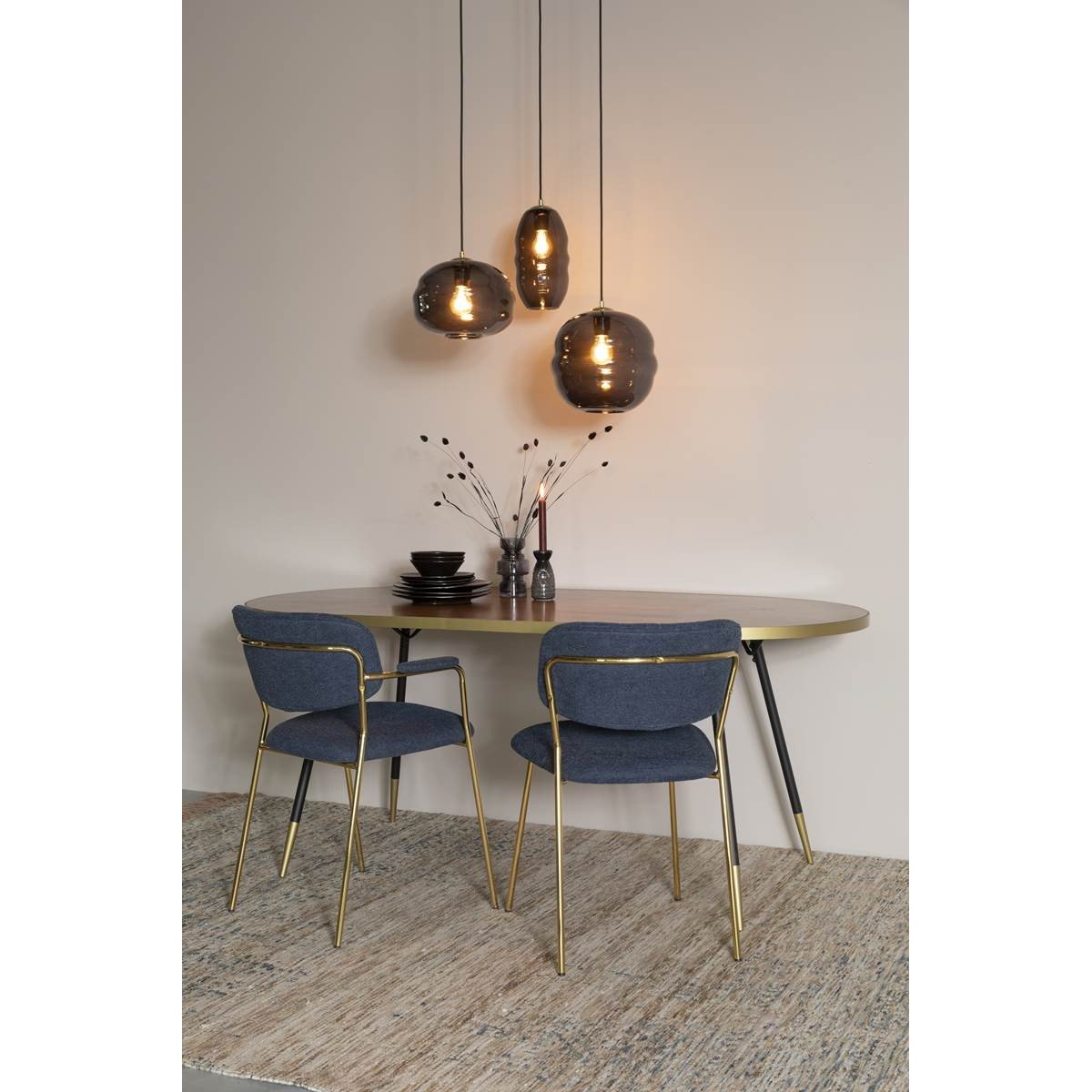 Suspension en verre industriel, LAUREN gris transparent, BOITE A DESIGN