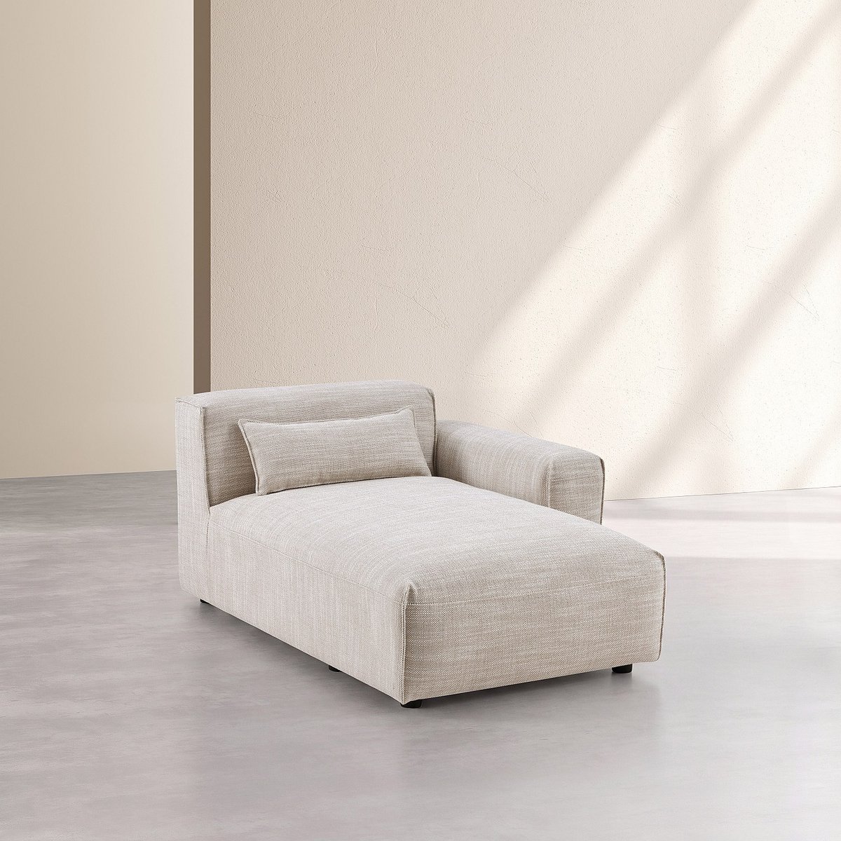 Méridienne d'angle droit en tissu KOFI II beige, HABITAT
