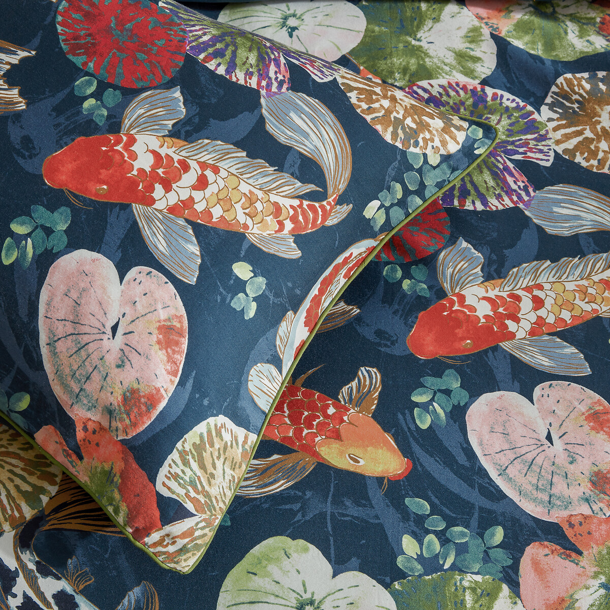 Pack of 2 Koi Pond 100% Cotton Sateen Pillowcase multi-coloured, PAOLETTI