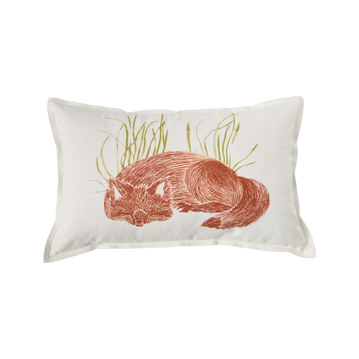 Coussin coton flammé Promenons-nous dans les bois blanc, CAMIF