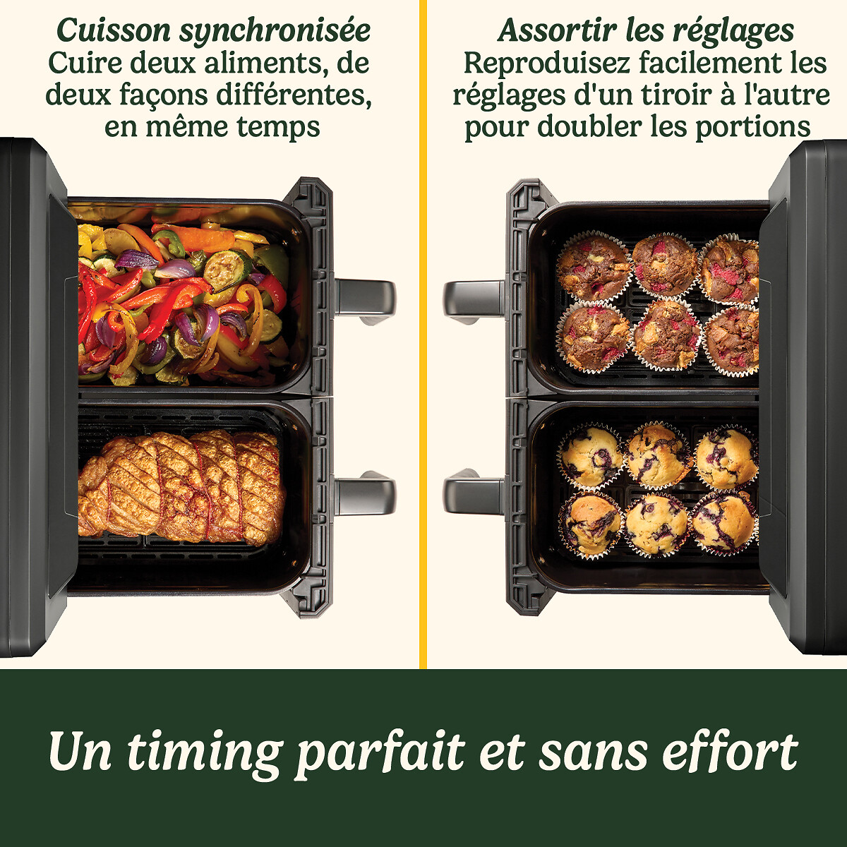 Airfryer 2 manden 10,4 L AFD10OBLE zwart, CUISINART