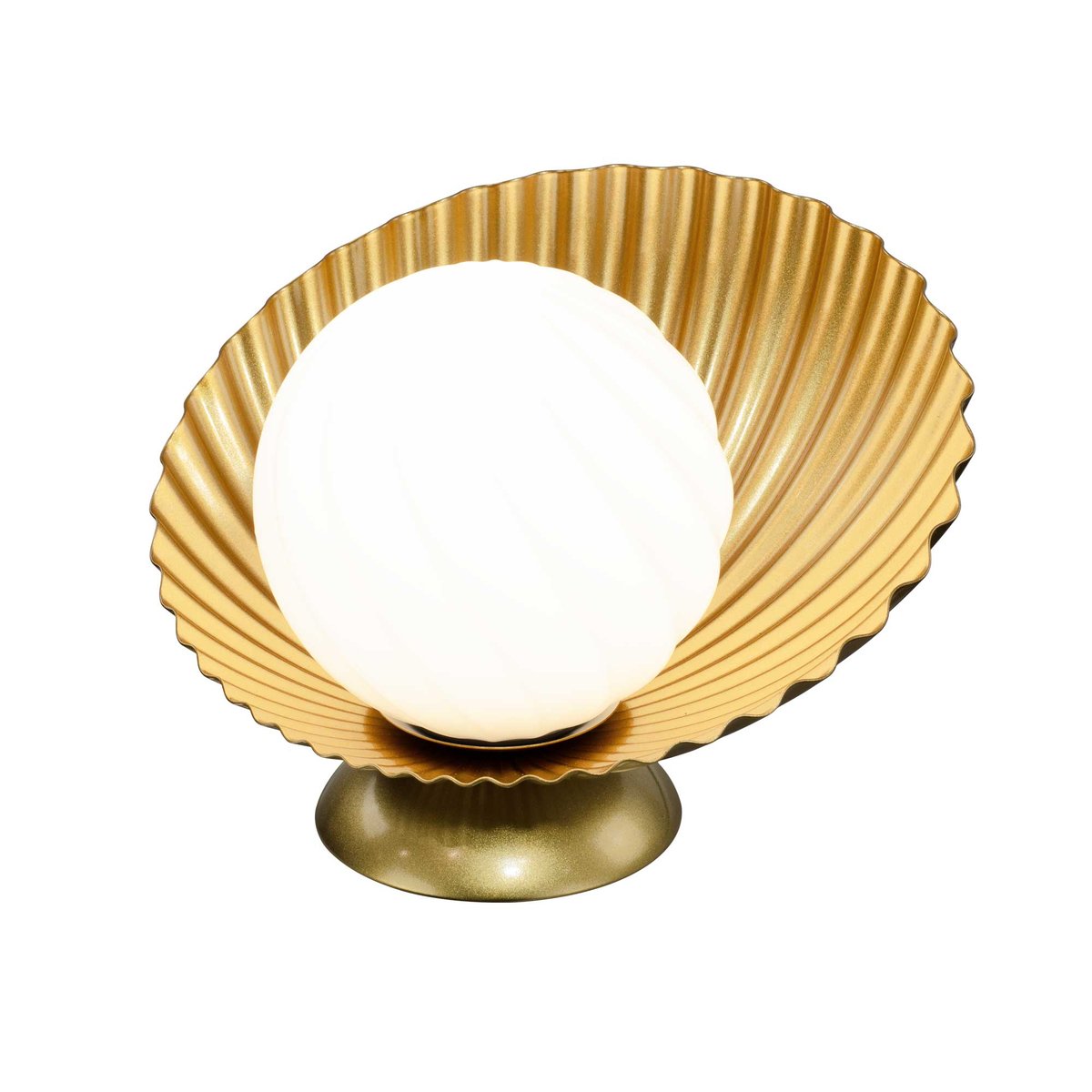 Lampe à poser en verre opalin et métal doré - MARIVA blanc et doré, C-CREATION