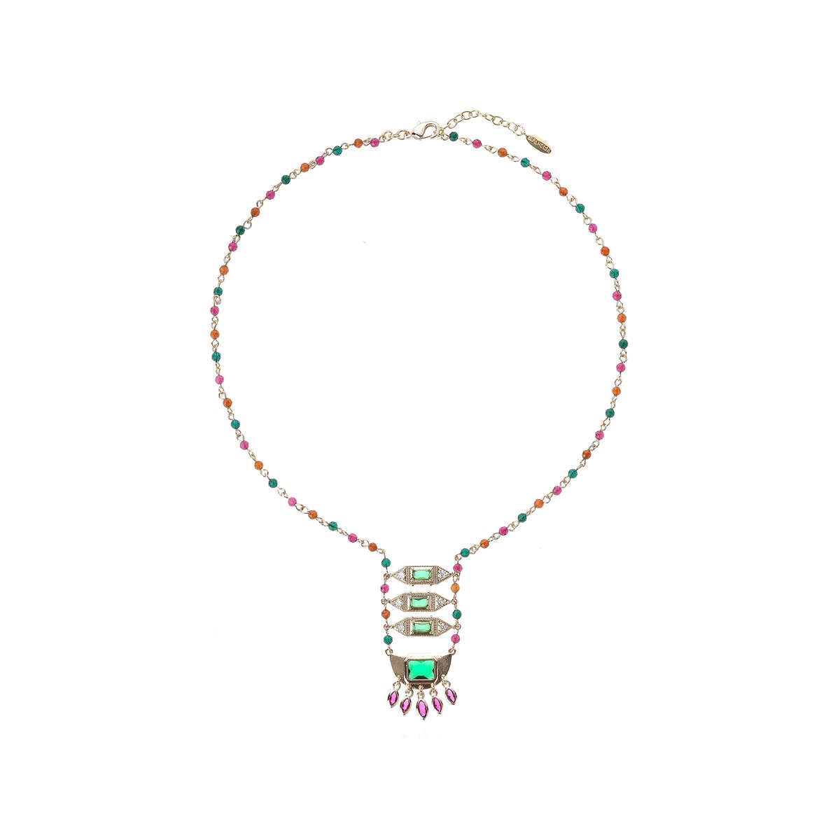Collier chaîne avec perles FINAYA emeraude, HIPANEMA