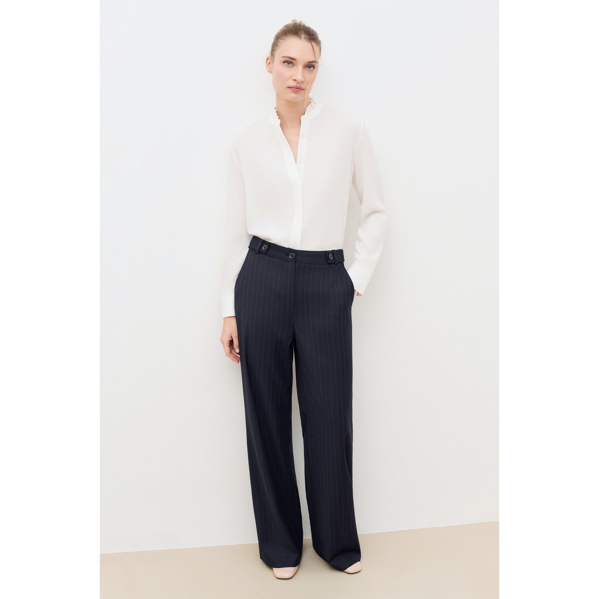Pantalon droit PVOLTIGESTRIPE bleu marine, CAROLL