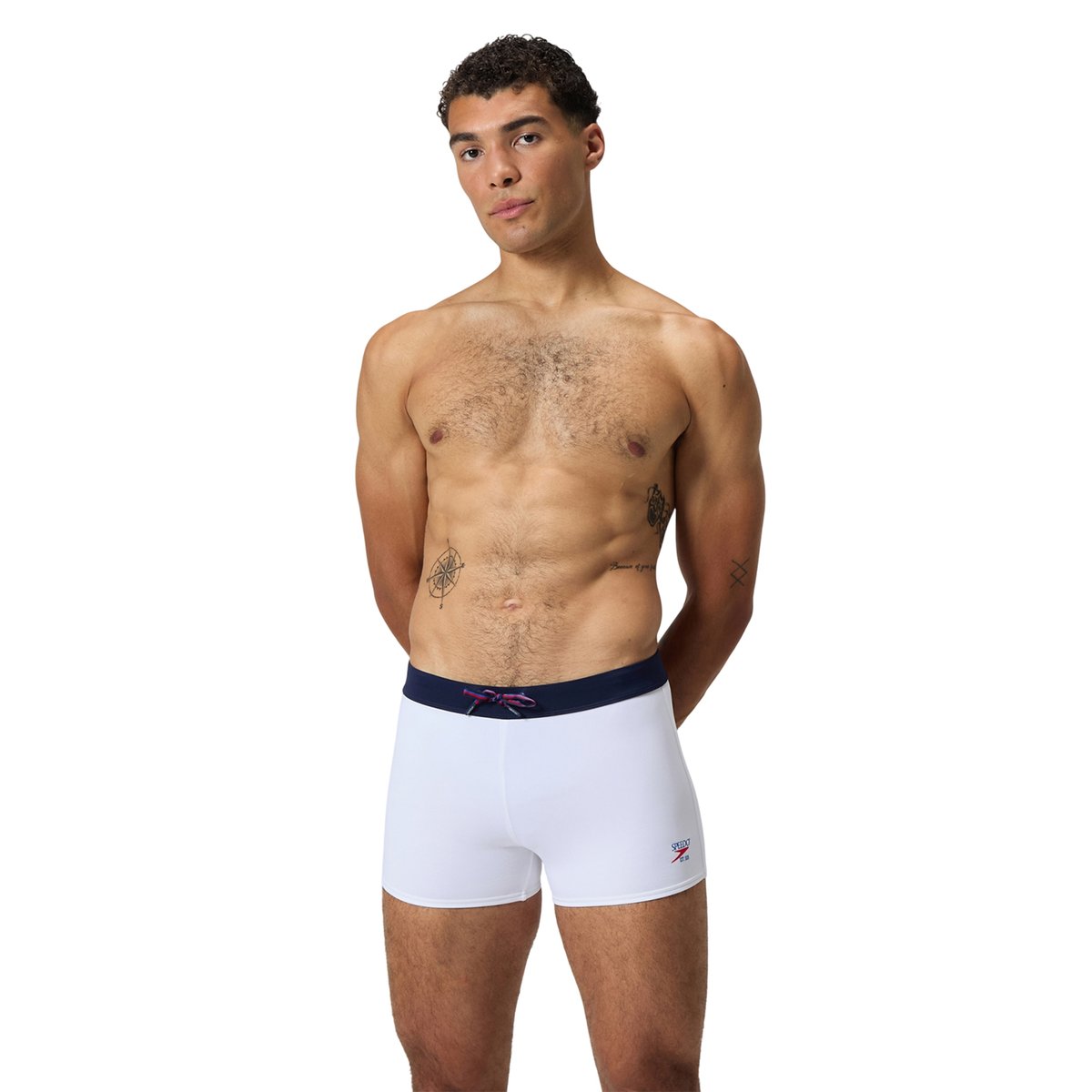 Short de bain bicolore motif/style logo blanc, SPEEDO