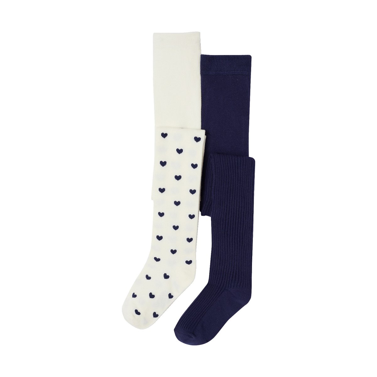Lot de 2 collants marine, VERTBAUDET
