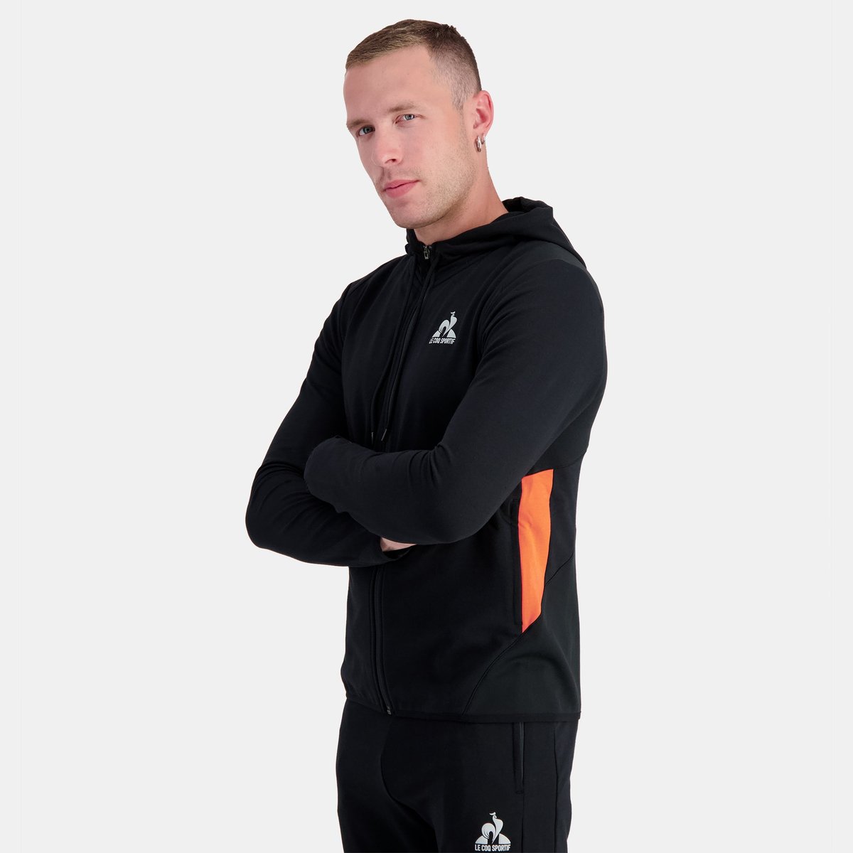 Sweat zippé à capuche Training Performance noir, LE COQ SPORTIF