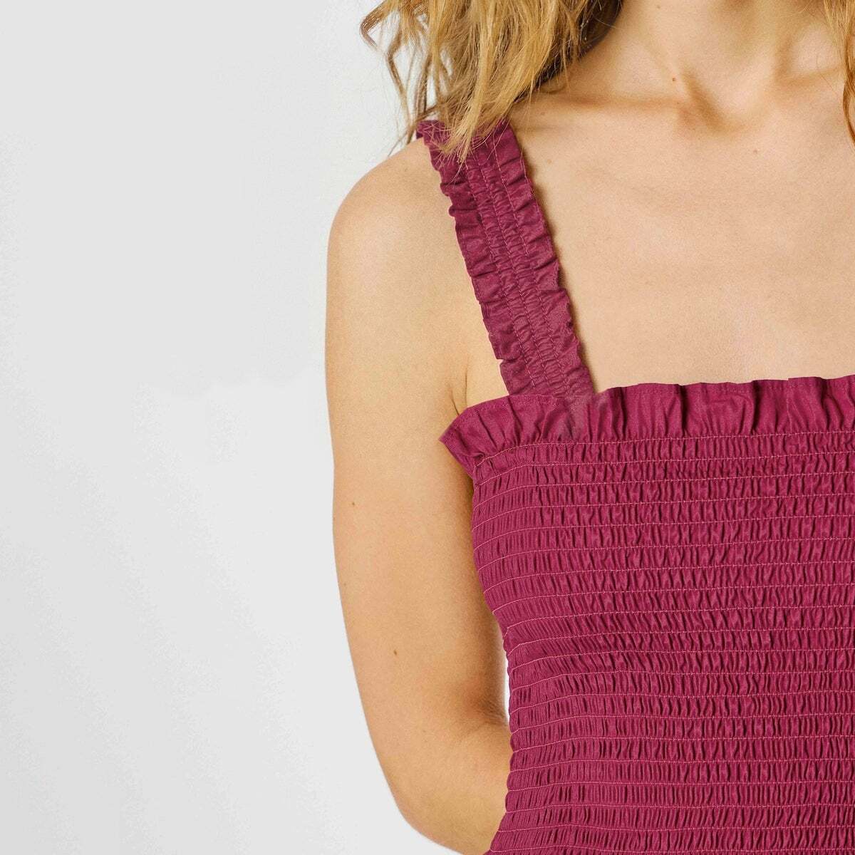 Robe Longue En Popeline rose canneberge, PEPE JEANS