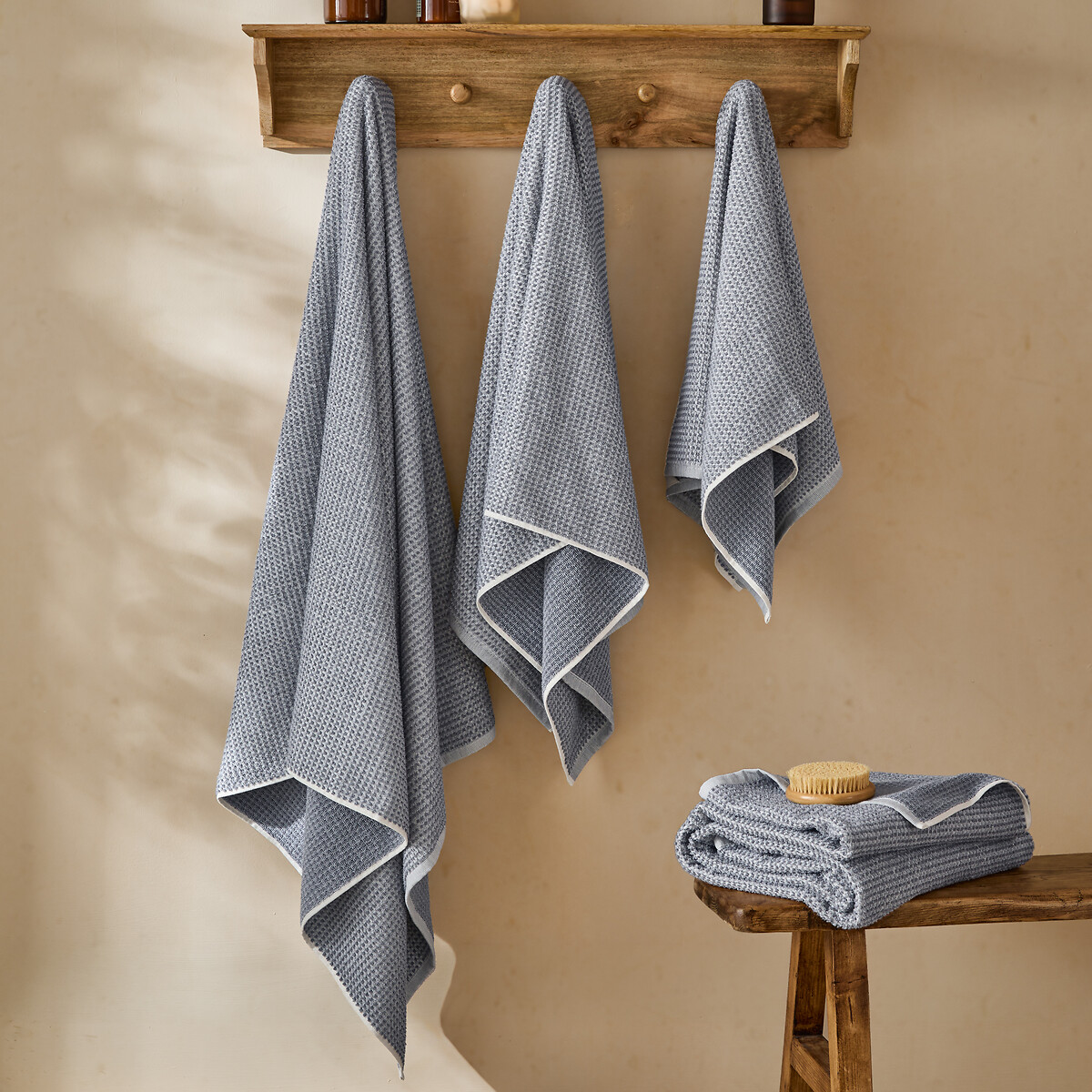 Hebden Waffle Bath Towel denim blue, YARD