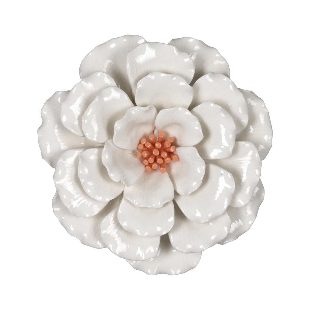 Déco murale fleur céramique 20.5cm couleur unique, EMDE