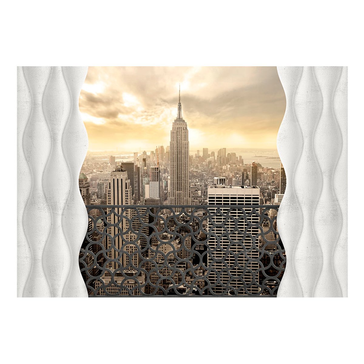 Papier peint intissé panoramique Ville et Architecture Light of New York gris / argent, EDEN