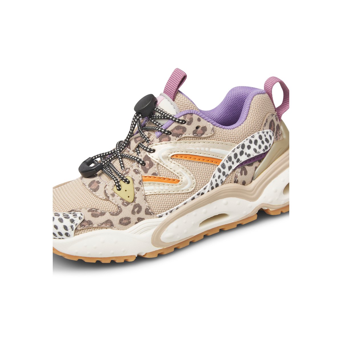 Sneakers en écopelle et tissu FLYNER. blanc-noir-beige, NATURINO