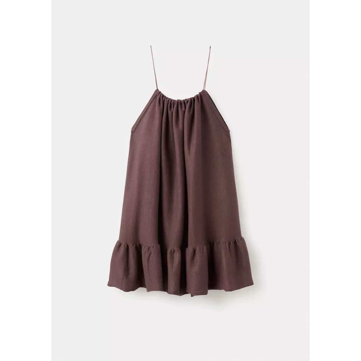Robe maille col froncé lie de vin, MANGO
