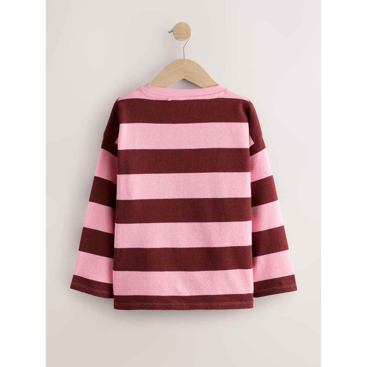 Haut texturé à manches longues, lot de 2 rayure rose/marron, NEXT