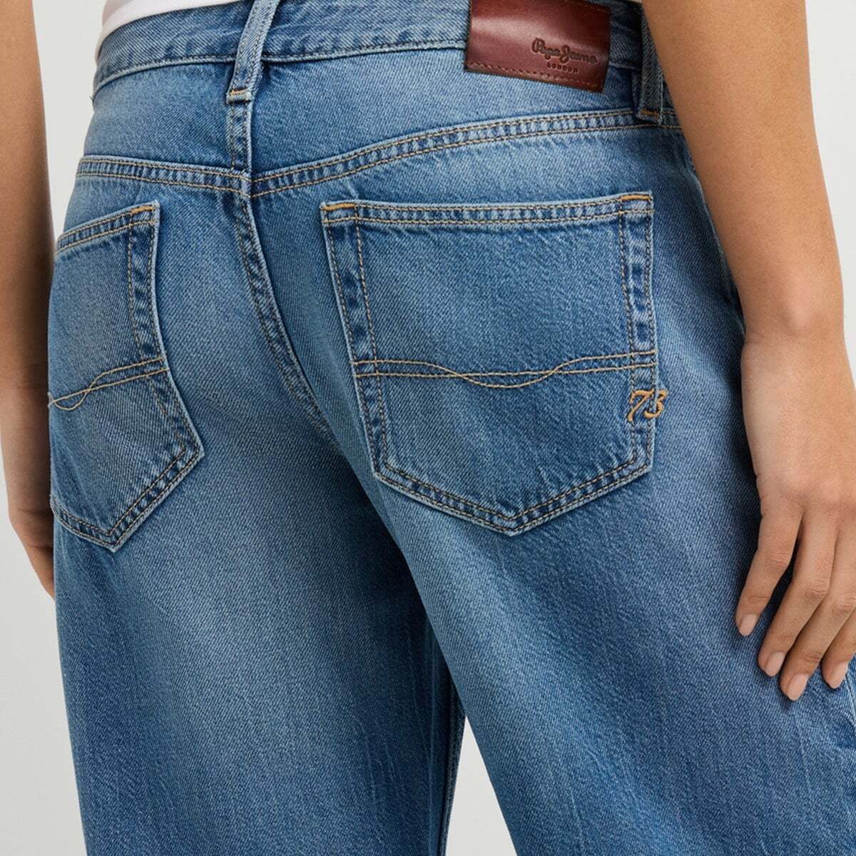 Nicky - Jean Coupe Large, Taille Basse vert mélange tencel utilisé, PEPE JEANS