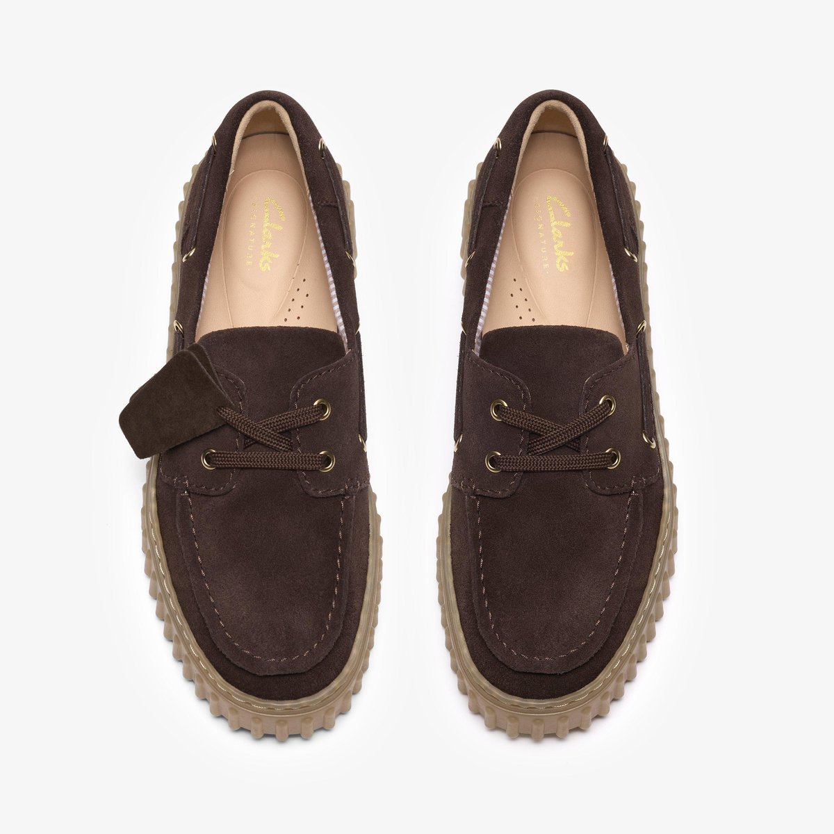 Derbies richelieus Suède TORHILL BOAT marron foncé, CLARKS