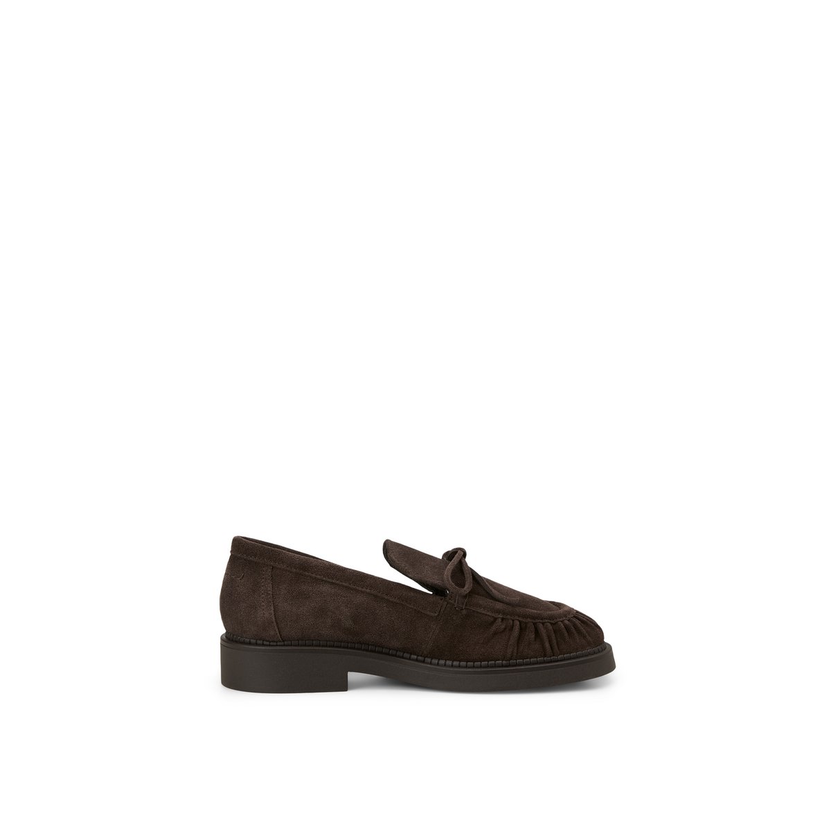Mocassins modèle Erin en cuir velours huilé marron foncé, MARC O'POLO