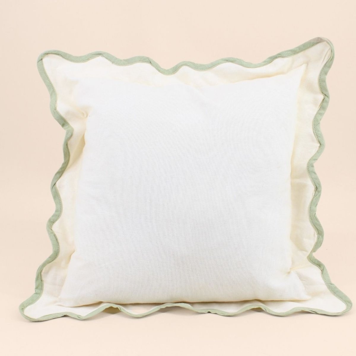 Coussin contour vagues 40x40cm beige, ORNAMI