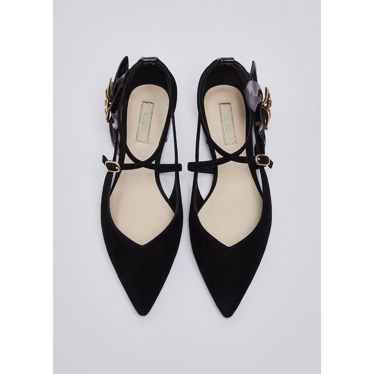 Ballerines avec maxi fleur noir, LIU JO