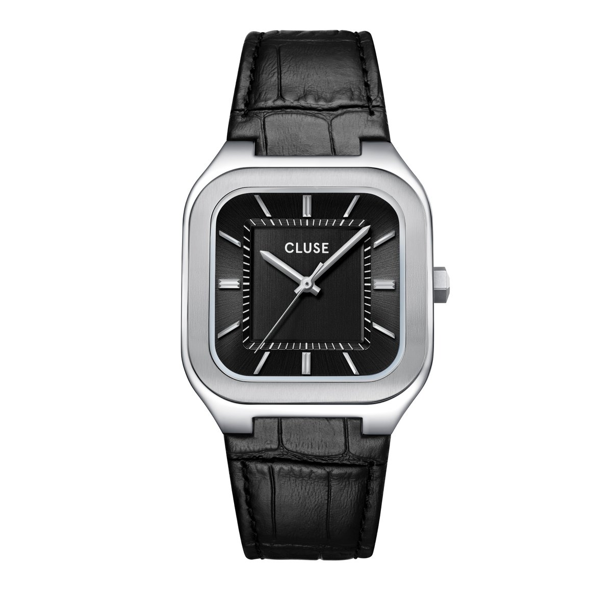 Montre Analogique  QUADRUS argenté noir noir, CLUSE
