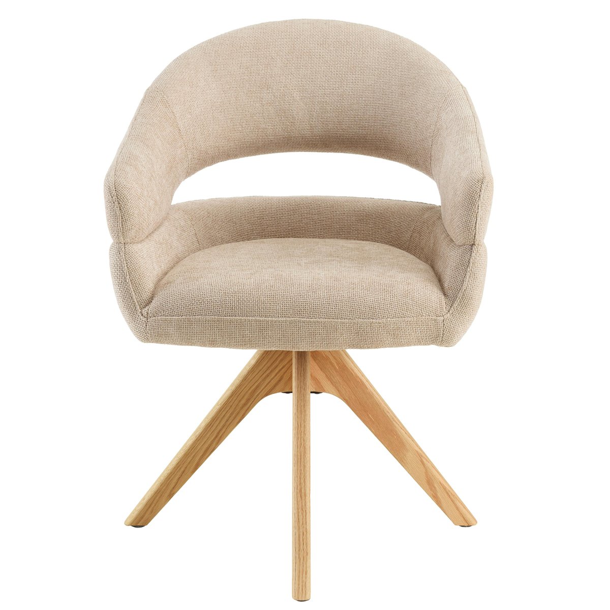 Chaise pivotante beige - pieds bois LINEA beige, PIER IMPORT