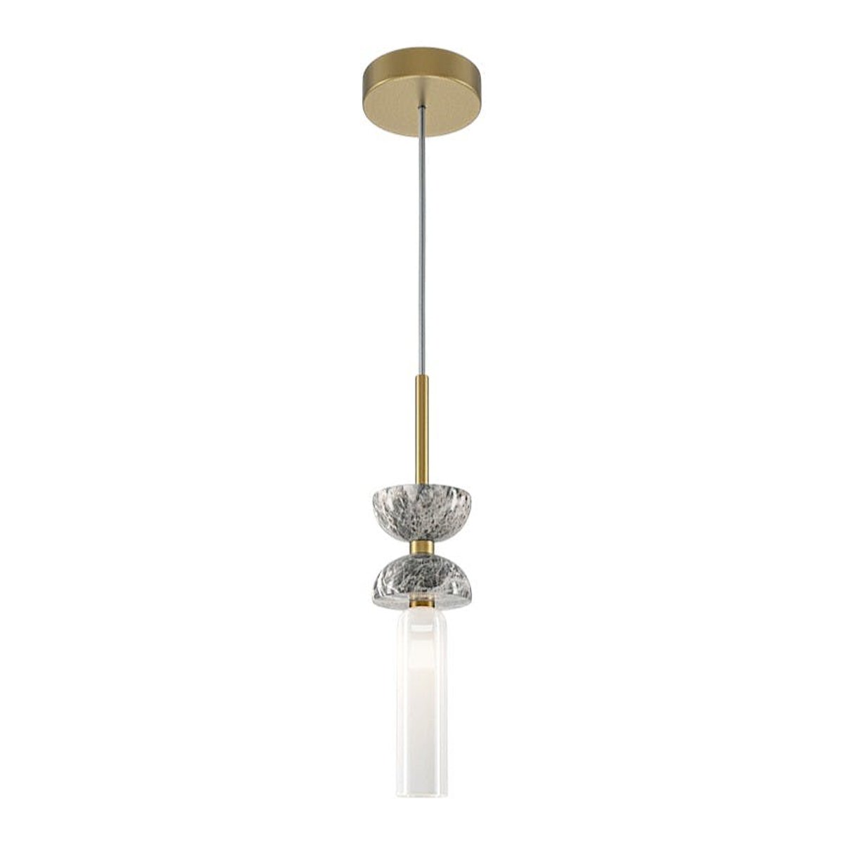 Suspension design métal et marbre ENID doré, PIER IMPORT