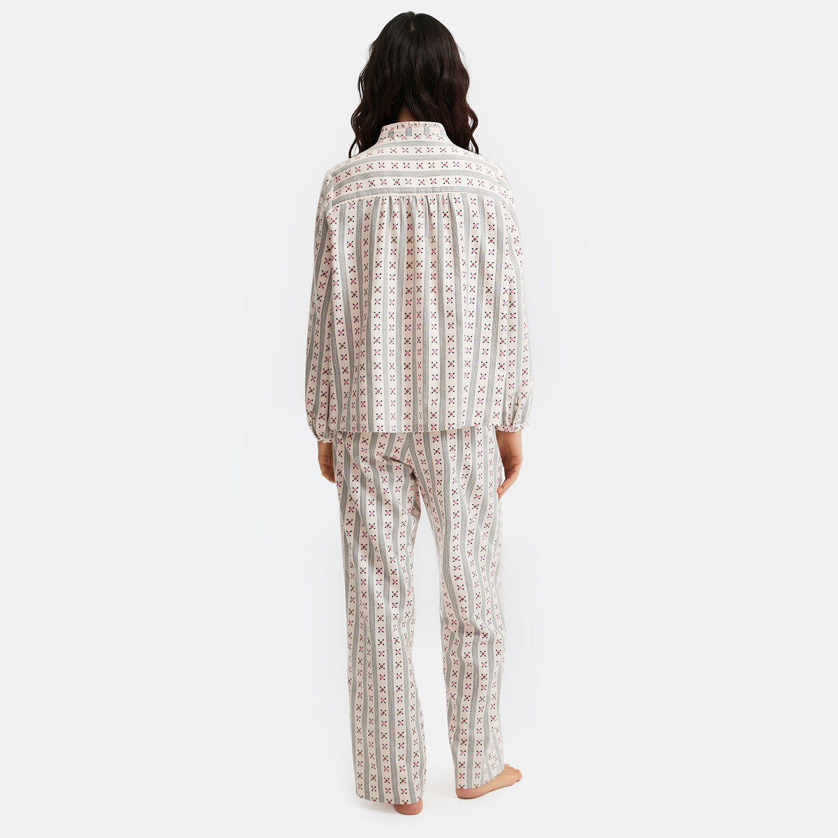 Pyjama 2 pièces en flanelle, imprimé fleurs imprimé floral, LA REDOUTE COLLECTIONS
