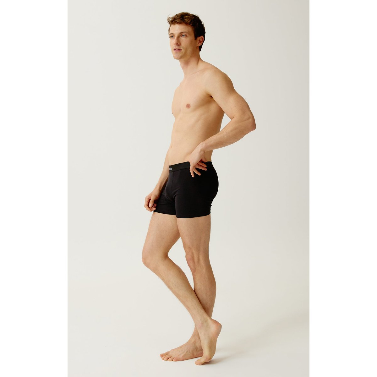 Boxer en coton, uni noir, ARTHUR