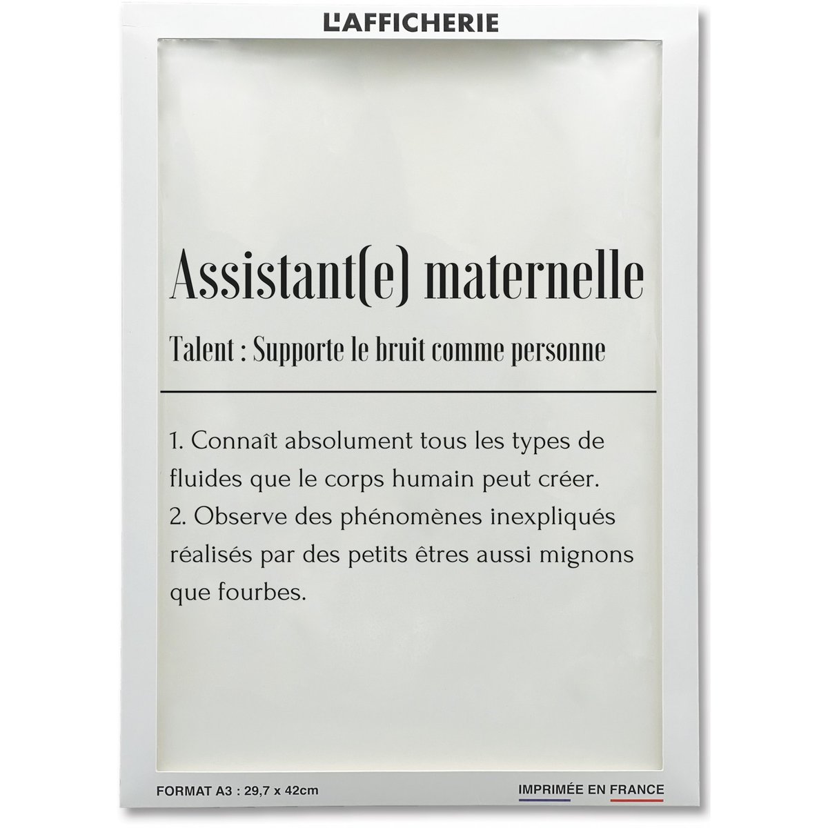 Affiche Définition Assistant(e) maternelle blanc, L'AFFICHERIE