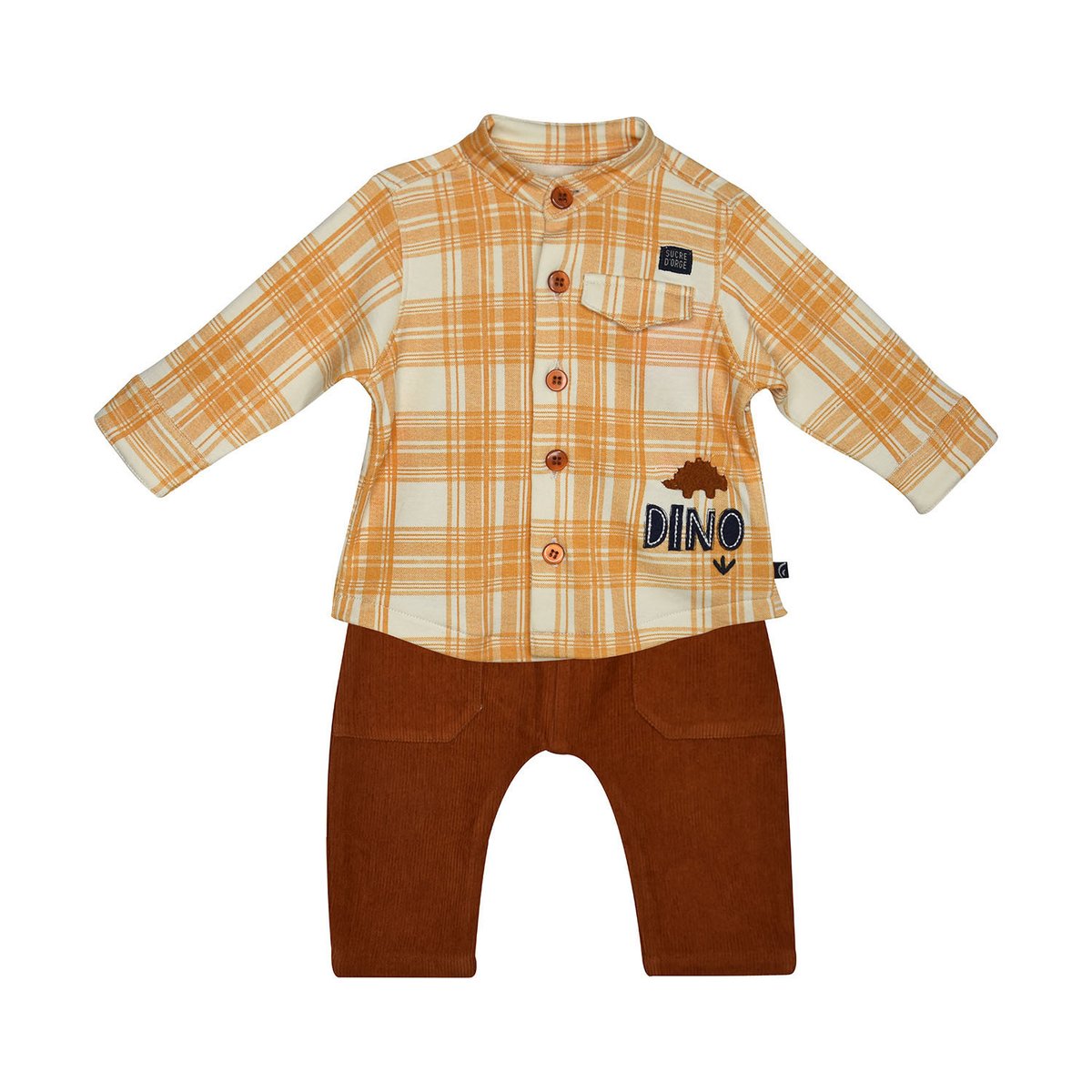 Chemise + pantalon velours friedrich orange, SUCRE D'ORGE