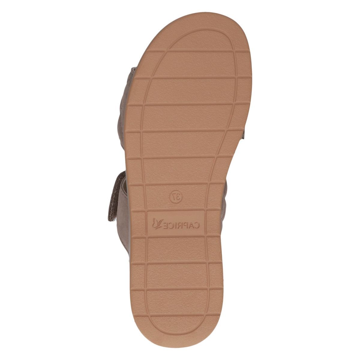 Mule en cuir marron taupe métallique combiné, CAPRICE