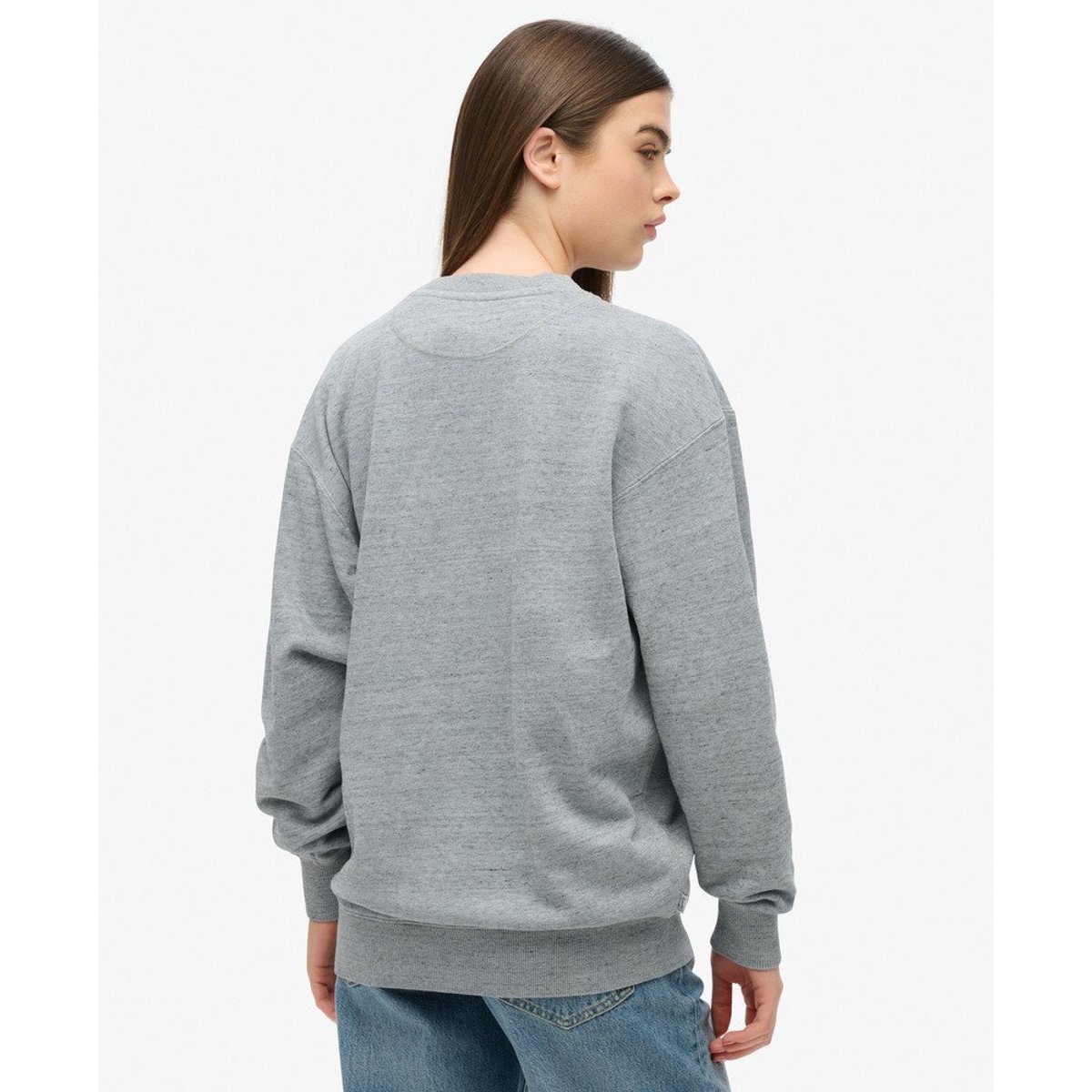 Sweat surteint à logo Essential bleu brouillard, SUPERDRY