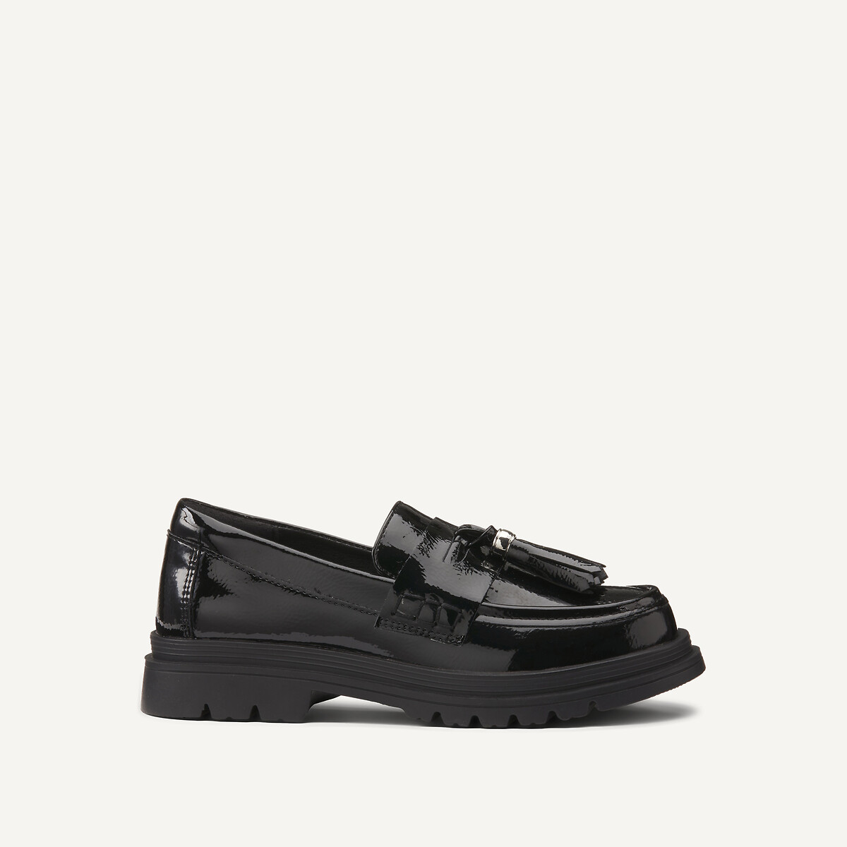 Kids Patent Chunky Sole Loafers charcoal, LA REDOUTE COLLECTIONS